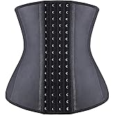 YIANNA Waist Trainer for Women Latex Underbust Waist Corsets Cincher Hourglass Body Shaper 4 Hooks