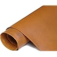 Doqn Buffalo Leather Sheet 2.0-2.2mm(5-5.5oz) Thick Finished Full Grain Buffalo Leather Hide Crafts Tooling Sewing Hobby Workshop Crafting Leather(Bourbon Brown 6"x12"x2sheets)