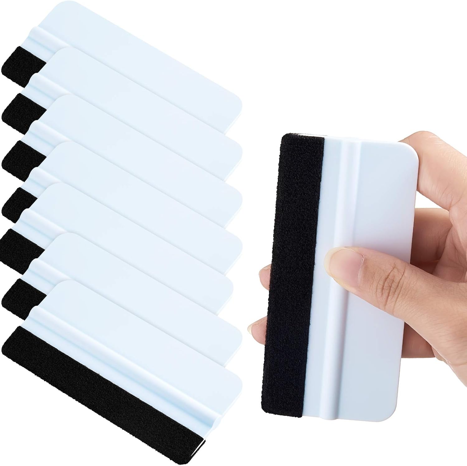 BBTO 12 Pieces Mini Vinyl Wrap Plastic Squeegee Felt Edge