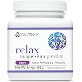 Youtheory Relax Magnesium Powder - Vegan Stress Relief Supplement with L-Theanine & GABA* - Supports Relaxation* - Dairy, Soy & Gluten Free - Berry, 4.4 oz