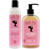 Camille Rose Curly Hair Products Set &ndash; Curl Love Moisture Milk Leave-In Conditioner + Curl Maker Defining Gel for All Textures