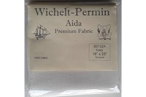 WICHELT-PERMIN Wichelt Permin Premium AIDA Cross Stitch Fabric 14 Count Ivory 18" x 25"