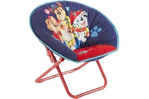 Idea Nuova Toddler Saucer Chair 19” Folding Kids Chair, Ages 3+, Portable & Lightweight, Cozy Padded Seat for Playroom, Bedroom,Paw Patrol