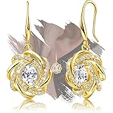 Sterling Silver Drop Dangle Earrings for Women Hypoallergenic Cubic Zirconia Classic Earrings for Sensitive Ears Fashion Ladies Dangling Earring Statement Jewelry Gifts for Christmas Birthday