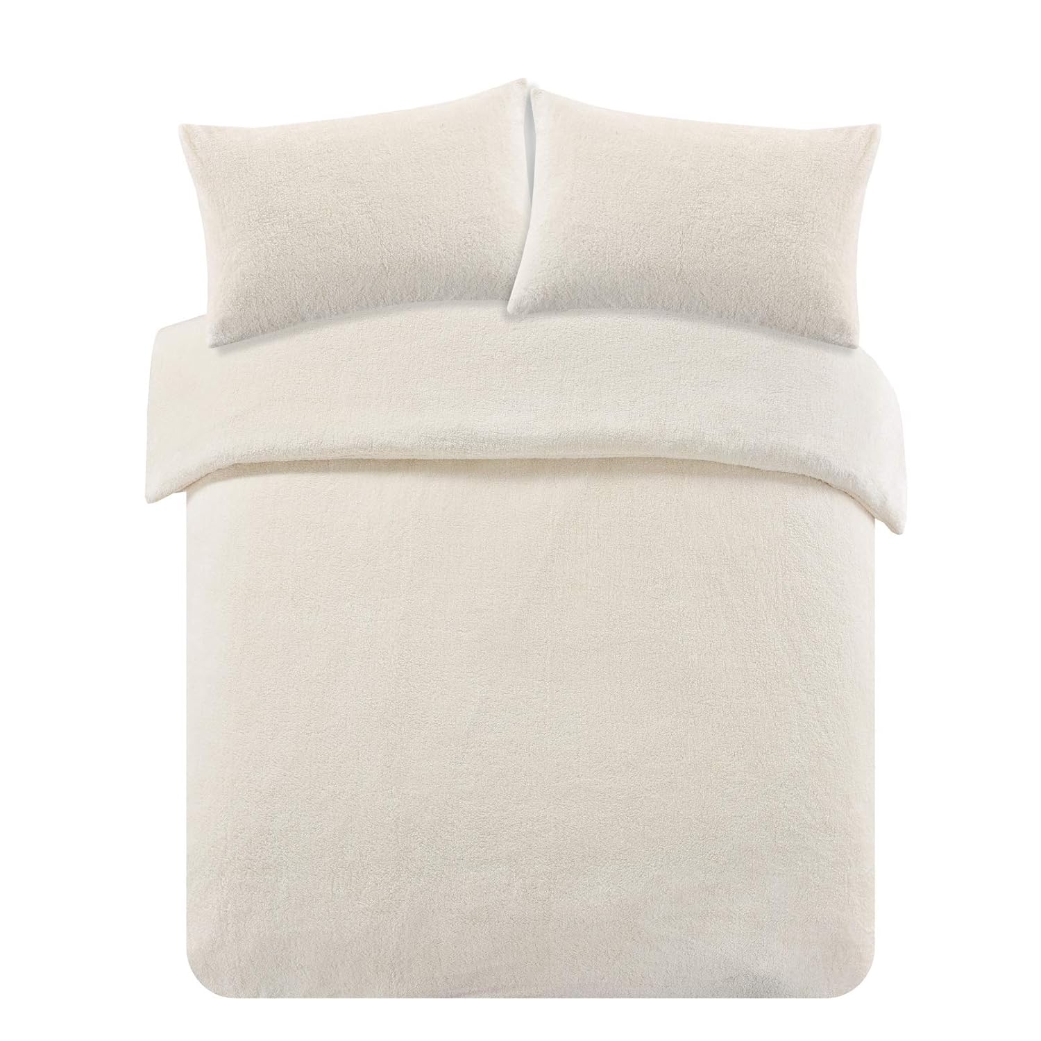 Brentfords Teddy Fleece Duvet Cover with Pillow Case Thermal Warm Soft