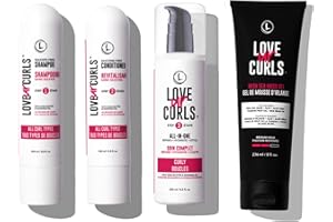 Love Ur Curls - Ultra Curl Defining Set for Curly Hair - Shampoo & Conditioner with All in One Curl Cream Styler & Irish Sea 