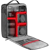 Neewer NW140S Waterproof Camera and Lens Storage Carrying Case 8.7x5.9x12.6 inches Soft Padded Bag for Canon Nikon Sony DSLR, 4 Lens or Flash, Trigger, Battery Accessories(Grey)