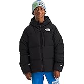 The North Face Boys' Down Hooded Jacket | Water Repellent, 600 Fill Recycled Waterfowl Down, Zip Pockets