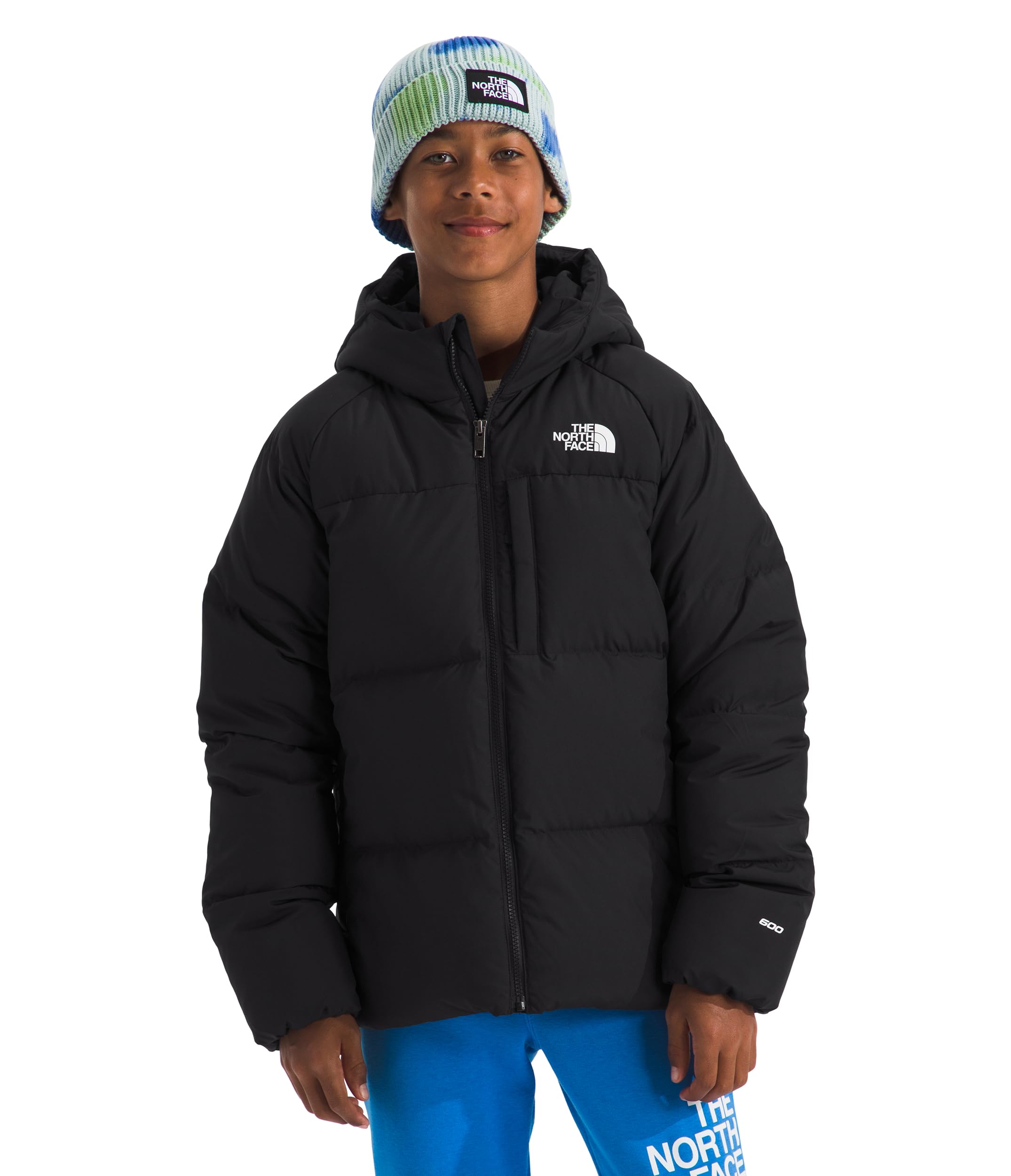 The North Face Boys' Down Hooded Jacket | Water Repellent, 600 Fill Recycled Waterfowl Down, Zip Pockets