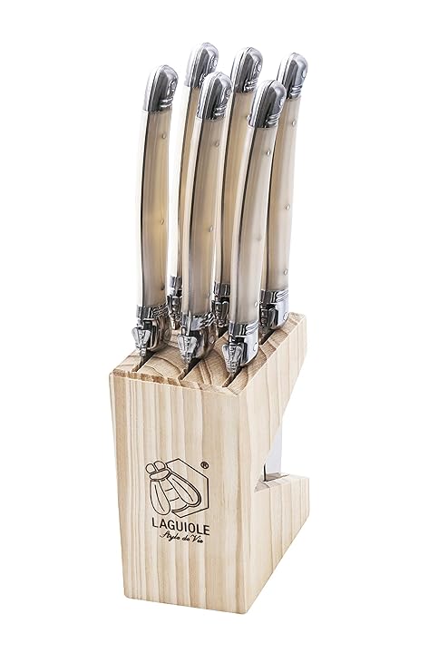 Laguiole Style de Vie Steakmesser, 6 Stück, perle