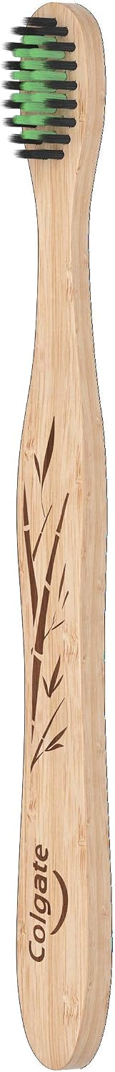 Colgate Bamboo Charcoal Soft Bristles Manual Toothbrush 1 Piece, Manual Toothbrush with Activated Carbon Slim Tip Bristles - Image 5