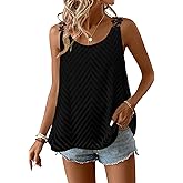 Falechay Womens Tank Tops Flowy Sleeveless Summer Boho Tank Top for Women Crewneck Casual Spaghetti Strap Lace Camisole Shirt