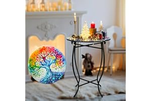 Fashion&cool Outdoor Side Tables, 14" Round Patio Side Table, Weather Resistant Metal End Table Side Table for Patio Yard Porch Balcony Garden Bedside, Plant Stand for Indoor Outdoor