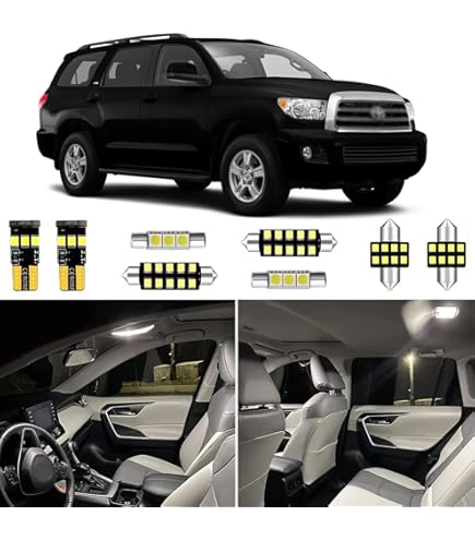 For Toyota Sequoia Interior LED Lights - Dome & Map Lights Package Kit For 2001 2007 White