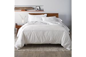 Ella Jayne Luxury Duvet Cover Set (3pc), 100% Cotton Duvet Cover, King/Queen Duvet Cover Set, Breathable & Lightweight, White Duvet Cover Queen, Cal King Duvet Cover, Full/Queen Size - White