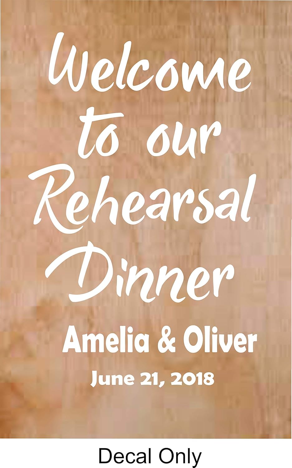 Amazon Com Personalized Name Vinyl Decal Sticker Custom Initial Wall Art Personalization Decor Welcome To Our Rehearsal Dinner Quote Wedding 20 X 24 Inches Baby