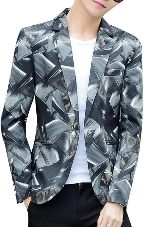 Amazon Co Jp Yunclos ビジネス スーツ メンズ ジャケット 入学式 パーティー 結婚式 ボーダー スリム アウター フォーマル プリント M L Xl 服 ファッション小物