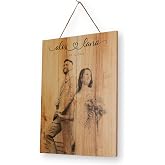 Personalized Wooden Photo Print from Your Picture Custom Photo on Wood | Custom Rustic Wall Art for Couples, Engraved Wood Picture Print, Wedding or Engagement Gift