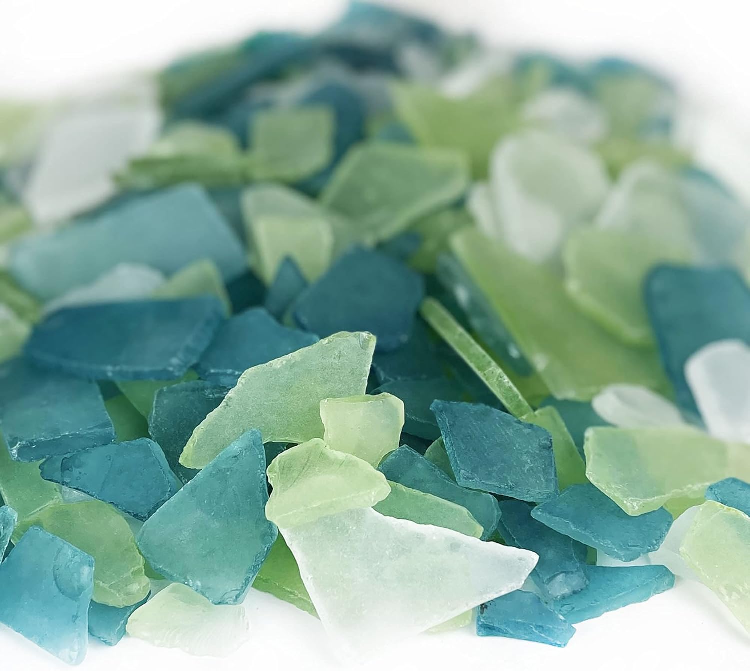 Vase Fillers - CYS EXCEL Sea Glass 24 Ounces Light Blue & Light Green & Clear Mix | Multiple Color Choices Crushed Glass Vase Filler | Aquarium Nautical Décor for Art Crafts Flat Frosted Dyed Color Stone