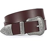 BELTROAD Cowboy Cowgirl Belts for Women Men Western Belts for Woman Country Belt for Pants Dresses with Vintage Buckle