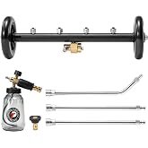 Tool Daily 16" Dual-Function Undercarriage Pressure Washer Attachment | Undercarriage Cleaner with 1L Foam Cannon, Car Wash Water Broom with 3 Wands, 5 Modes for Power Wash, 3600 PSI