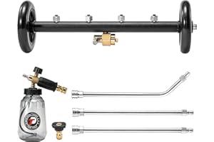 Tool Daily Undercarriage Pressure Washer Attachment 16 Inch, Dual-Function Undercarriage Cleaner with 1-Liter Foam Cannon, Under Car Wash Water Broom with 3 Pieces Extension Wand, 3600 PSI