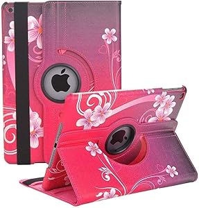 iPad 2/3/4 Case - 360 Degree Rotating Stand Smart Case Protective Cover with Auto Wake Up/Sleep Feature for Apple iPad 4, iPad 3 & iPad 2 (Love Heart)
