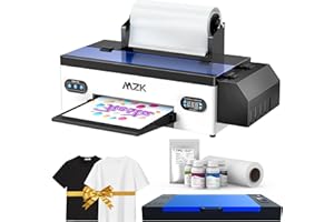 MZK A3 DTF Printer,High-Speed Print,13”Max Print Width,Safety Print Software,White Ink Circulation + Cleaning System,2880DPI,Gift Ink 2 Year(A3 Printer+ Oven-White)