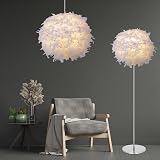 Klass Home Collection 40cm White Feather Light Shade Pendant Ceiling Lamp view 6