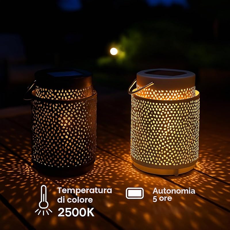 - Lampada solare LED da tavolo Casablanca Black, luce calda 2500K, dimmerabile, resistente all’acqua IP44, batteria integrata, ideale per terrazza e giardino.