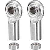HiPicco CF5 Rod End Bearing Heim Joints, 5/16 x 5/16-24 Right Hand Female Thread Heim Joint with Jam Nuts 2pcs