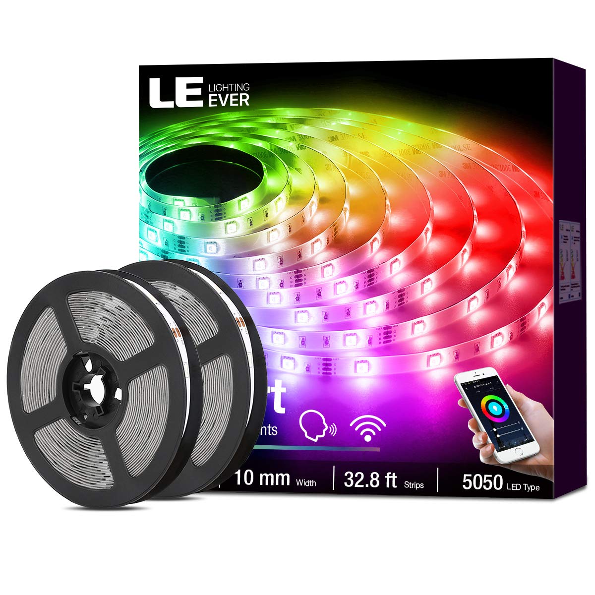 Le Led Strip Lights Wifi Smart 32 8ft Color Changing Led Strips Smd 5050 Led Rope Light App Remote Controlled Tape Light For Bedroom Home And Kitchen Buy Online In India At Desertcart In Productid