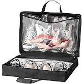 Shoe Bag for Travel with Handle, Travel Shoe Organizer Portable Luggage Shoe Storage Bag, Shoe Bags for Packing in Suitcase (Black)
