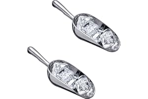 Amazing Abby - Elsa - 5-Ounce Aluminum Ice Scoops (Set of 2), Cast Aluminum Utility Scoops, Food-Grade, Good for Home and Commercial Use, NOT Dishwasher-Safe, Hand-Wash Recommended