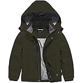 Pursky Boy's Waterproof Ski Jacket Kids Winter Snow Coats Fleece Raincoats Parka