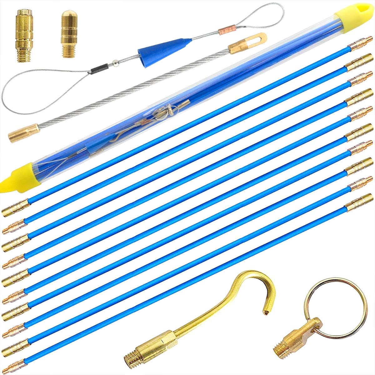 Fish Tape Akuoly Cabling Rods 5.0M Fiberglass Cable Access Tool Kit