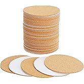 Juvale Cork Coaster Backing Sheets - Scratch-Resistant Surface Protection with Cork Pads - Custom DIY Craft Projects - Circle Craft Sheets for Versatile Designs - Pack of 50, 3.5 in Round Brown