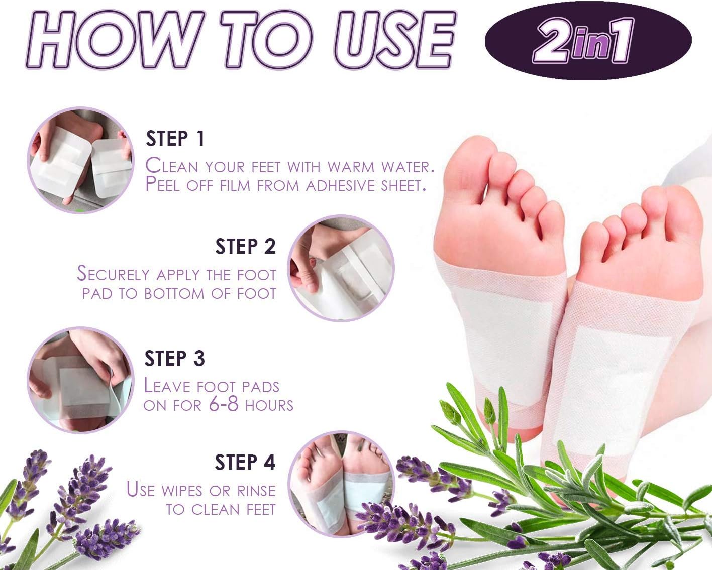 Foot Patches Natural Feet Patch 30 Pack Relaxing Pads for Feet Health Care Stress Relief Anti-Stress & Sleeping Cleansing Mask: Health & Personal Care