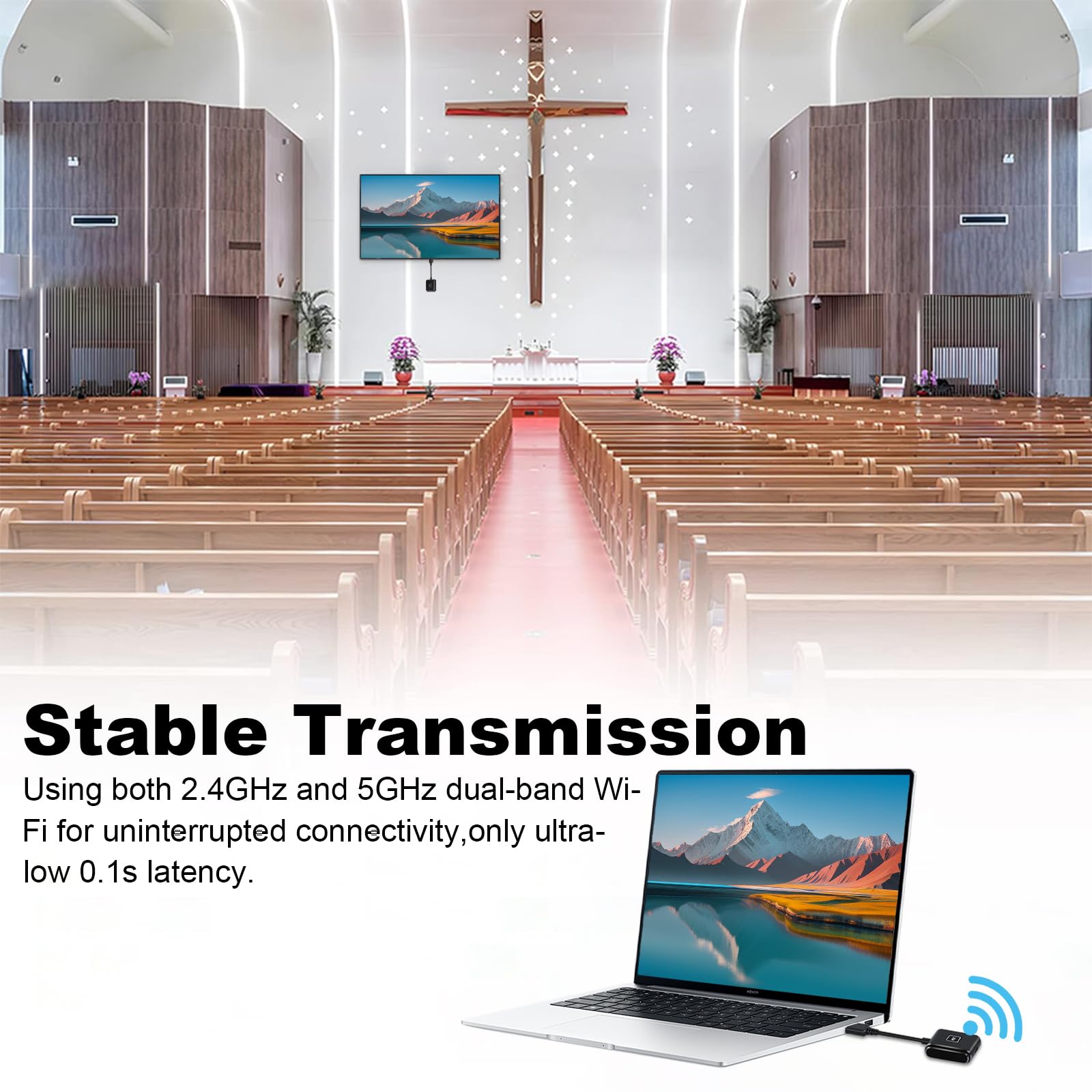 LIULANZ HDMI Wireless Transmitter and Receiver Kit,Support USB-C Smartphones Tablets laptops, Plug & Play Portable 2.4G/5G Extender for Streaming Video/Audio to HDTV/Projectors/Monitors 165FT