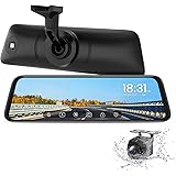AUTO-VOX T9 Backup Camera for Truck,9.35''Stream Media Full Touch Screen with OEM Look 1080P Rear View Mirror Camera with 0.1