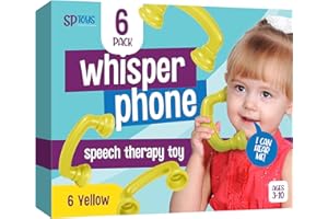 SP HOME GOODS 6 Reading Phones [Yellow 6 Pack] Auditory Feedback Whisper Phone Classroom Manipulative, Speech Therapy Toy Tool - Accelerates Reading Fluency & Pronunciation, Dyslexia Tools for Kids