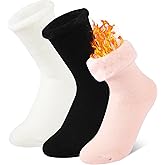 Soxbang Women's Thermal Boot Socks with Plush Lining - Ultra Warm Winter Socks for Extreme Cold, 3 Pairs US(5-9)