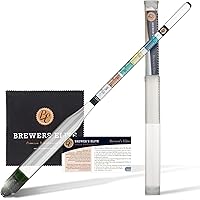 Brewer's Elite Hydrometer - for Home Brew Beer, Wine, Mead and Kombucha - Deluxe Triple Scale Set, Hardcase and Cloth…