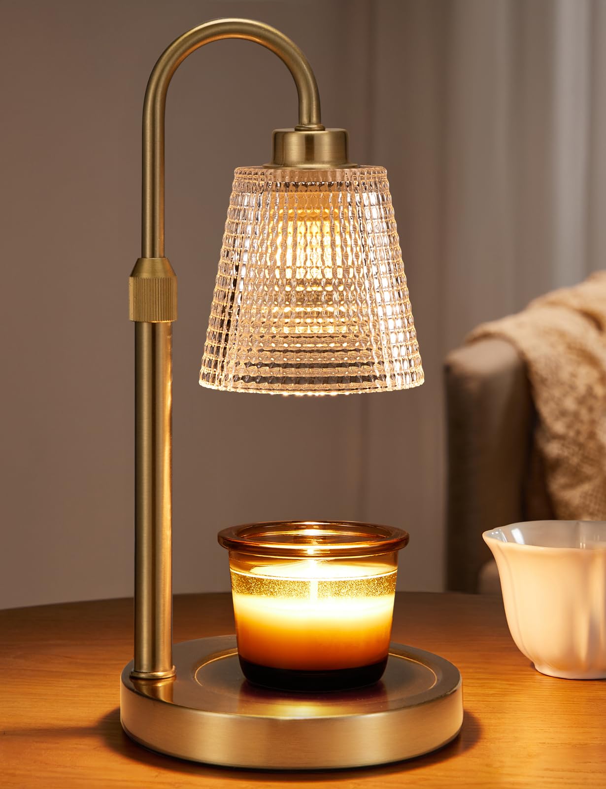 Gold Candle Warmer Lamp with Timer Home Decor Gifts for Women