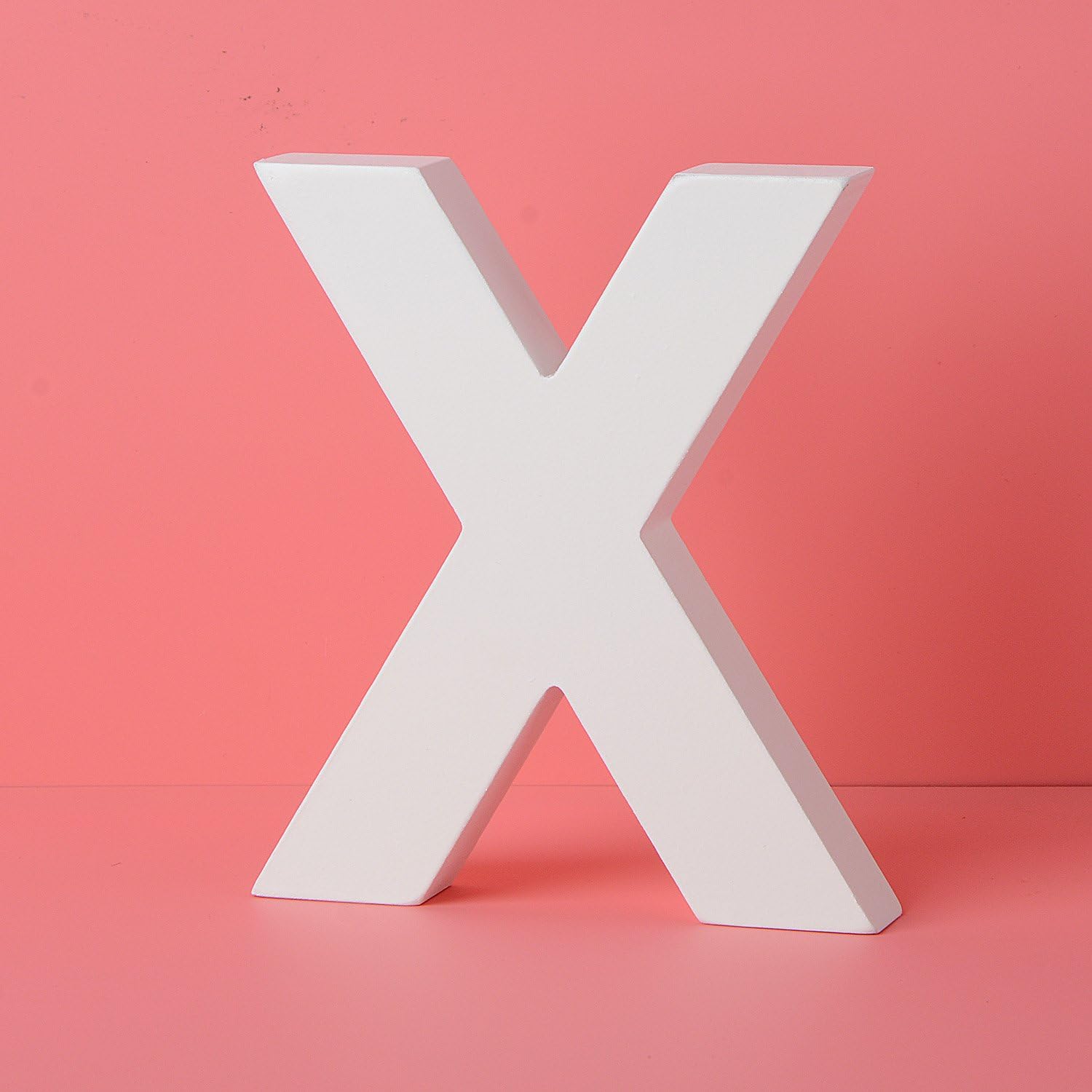 Large Wall Letters Wooden Hanging "A-Z"- White Decorative Wall Letter for Children's Nursery Baby's Room, Baby Name and Girls Bedroom Décor (X)