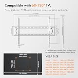 VonHaus TV Wall Bracket 60-120" Ultra-Slim Flat Mount 120kg VESA 50x50-900x600 view 4