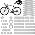 Hsathoac 42Pcs Reflective Stickers, Reflective Decals Multi Shapes Kit, Waterproof Outdoor Safety Warning Reflective Stickers, Night Visibility Adhesive Stickers for Helmet, Bicycle, Car & Stroller
