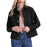 Allegra K Corduroy Jacket for Women Casual Long Sleeve Fall Outerwear Button Down Shacket Jackets