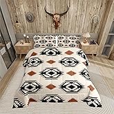 Erosebridal Western Aztec Quilt Comforter Rustic Boho Abstract Geometric Bedding Set Twin,Southwestern Cowboy Comforter Set for Kids Adults Southwest Tribal Bohemian Bed Set 1 Pillow Case