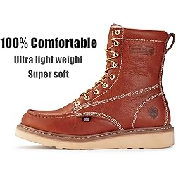 SUREWAY Mens 8 in Wedge Moc Soft/Steel Toe Work